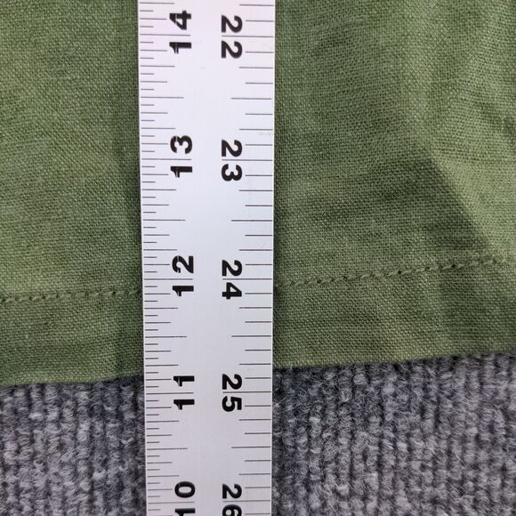 Time And Tru Button Up Linen Jacket Womens XL Long Sleeve Green Chest Pockets - Picture 13 of 14